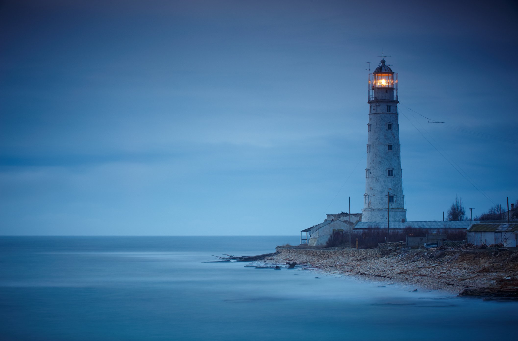 lighthouse at night